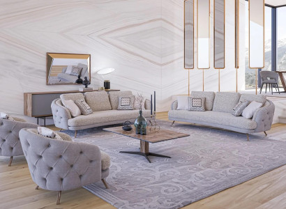 Chesterfield Furniture Sofa set Living room Set 5-piece upholstered sofas Designer Armchair